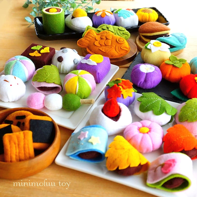 PDF型紙レシピ】フェルトの和菓子 | minimofuu toy's shop