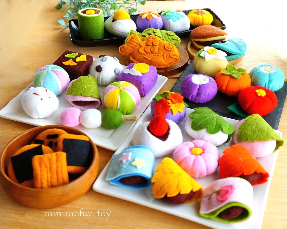 PDF型紙レシピ】フェルトの和菓子 | minimofuu toy's shop