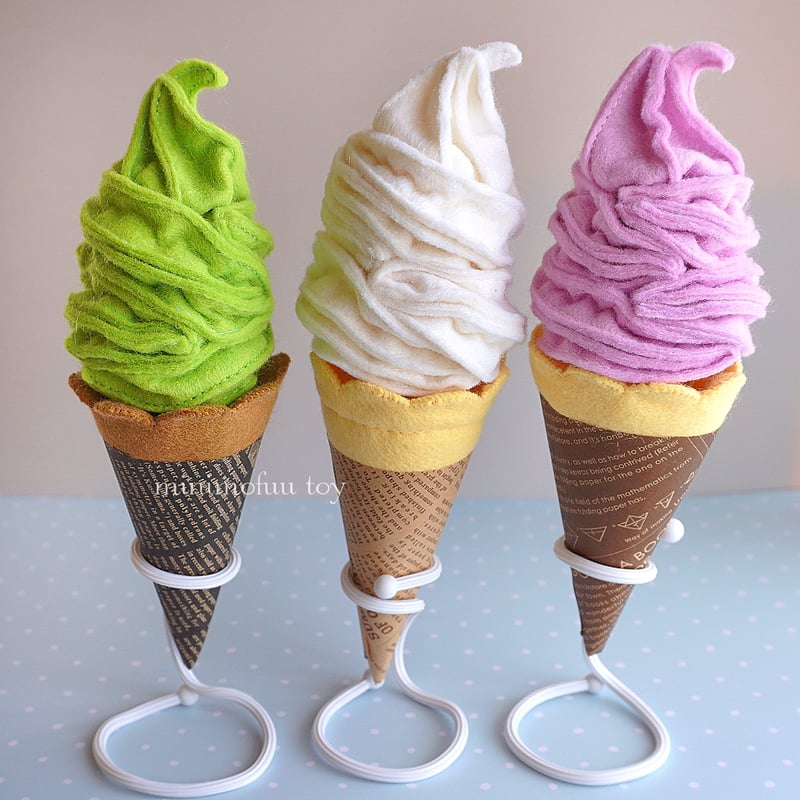 PDF型紙レシピ】アイスクリーム＆ソフトクリームセット | minimofuu