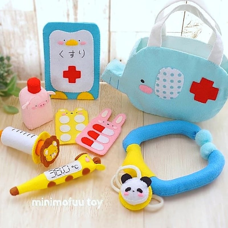 PDF型紙レシピ】どうぶつお医者さんセット | minimofuu toy's shop