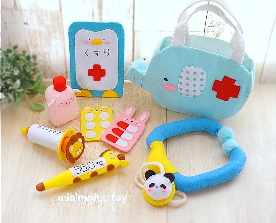 PDF型紙レシピ】どうぶつお医者さんセット | minimofuu toy's shop