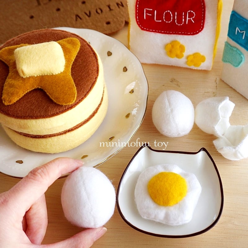 型紙レシピ】フェルトのパンケーキセット | minimofuu toy's shop