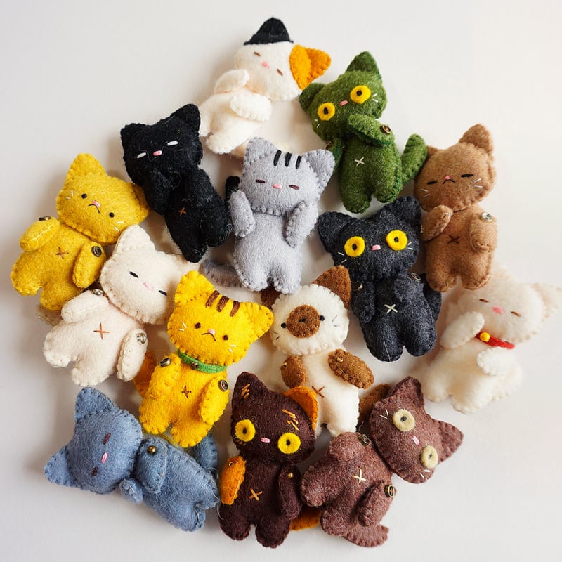型紙レシピ】フェルトの猫マスコット(立ちポーズ)※商用利用不可