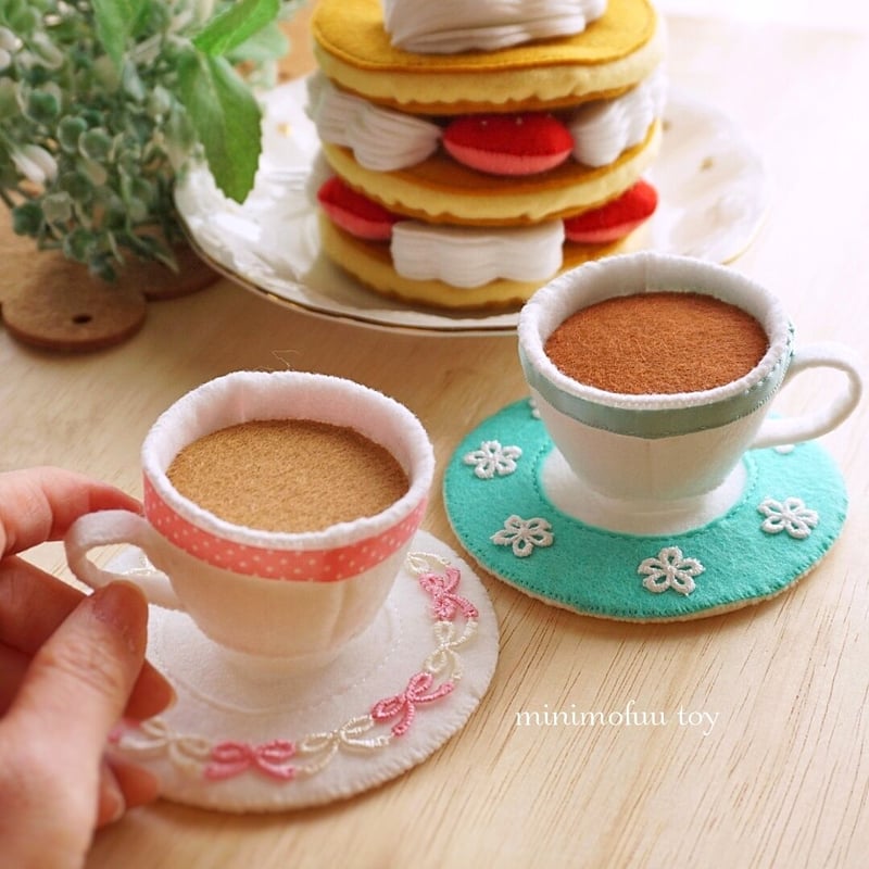 PDF型紙レシピ】フェルトのパンケーキセット | minimofuu toy's shop