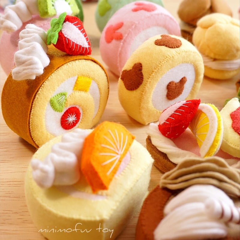 PDF型紙レシピ】フェルトの洋菓子セット | minimofuu toy's shop