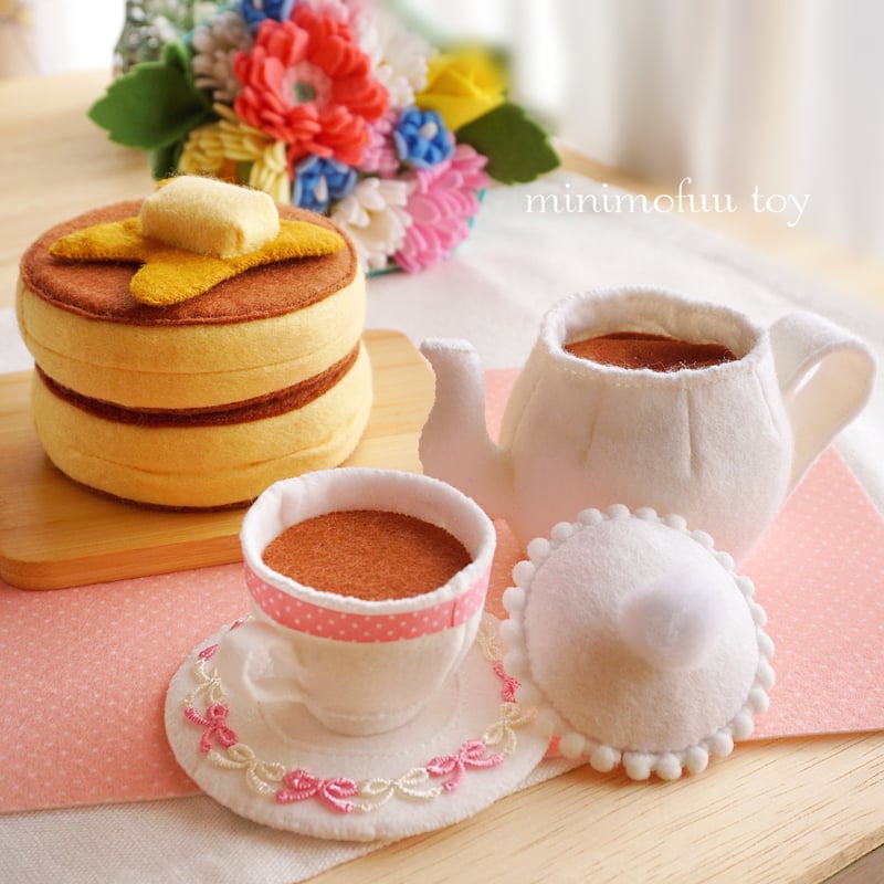 型紙レシピ】フェルトのパンケーキセット | minimofuu toy's shop