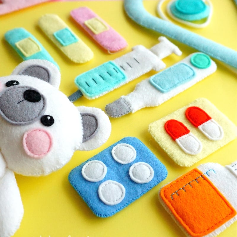 型紙レシピ】お医者さんセット(平面デザイン) | minimofuu toy's shop