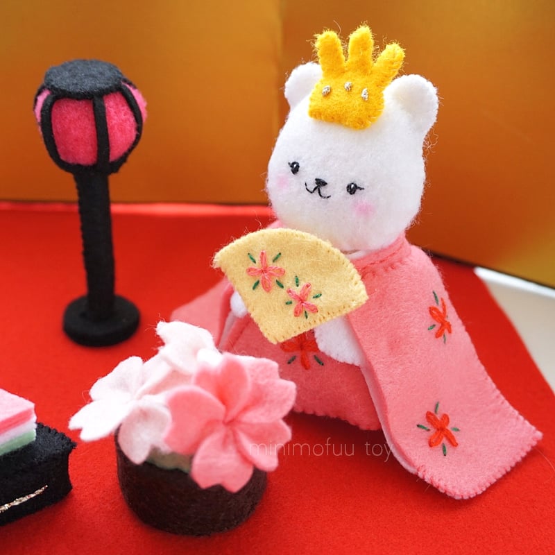 PDF型紙レシピ】フェルトの雛飾り | minimofuu toy's shop