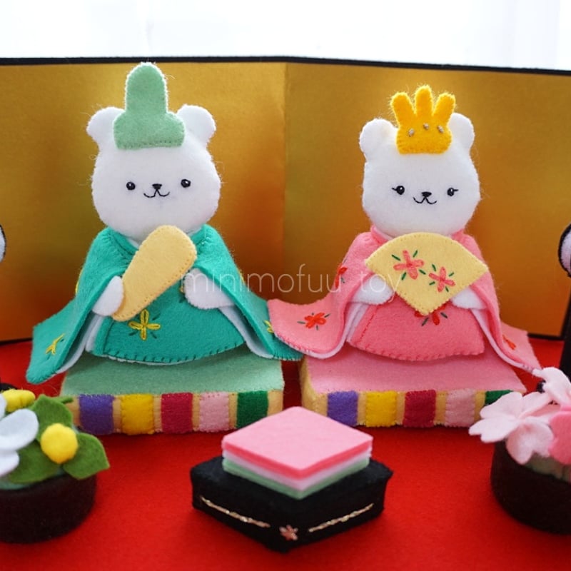 PDF型紙レシピ】フェルトの雛飾り | minimofuu toy's shop
