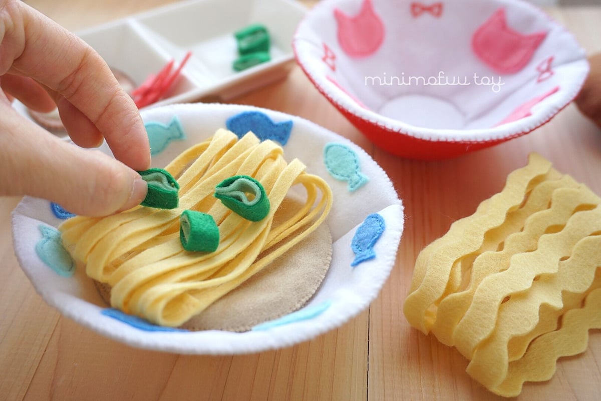 PDF型紙レシピ】フェルトのラーメンセット | minimofuu toy's shop