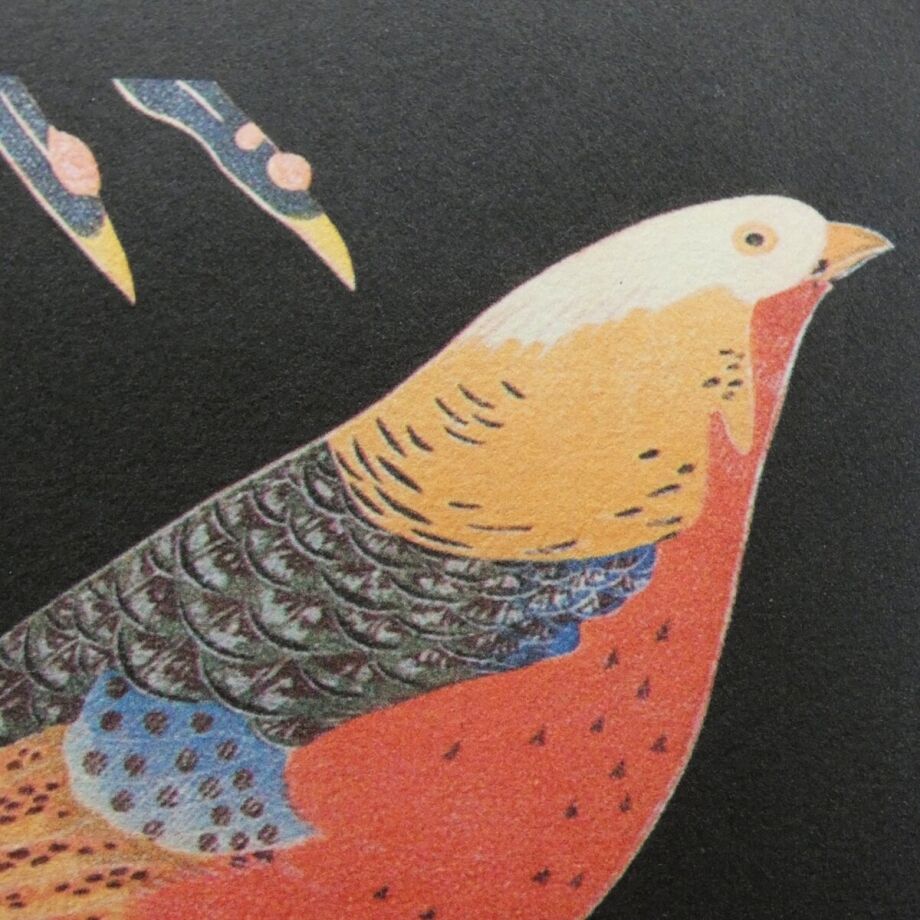 和紙アートミニパネル／／ちっちゃな鳥「雪竹錦鶏図」伊藤若冲