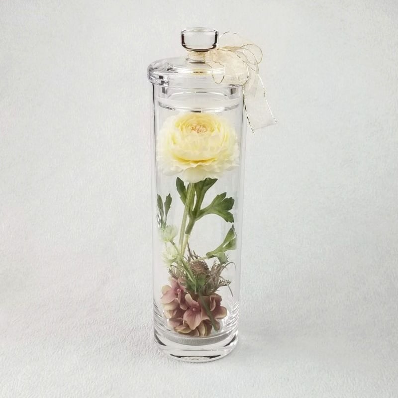 クリアリー【瓶入りアーティフィシャルフラワー】/ ラナンキュラス クリアリー【瓶入りアーティフィシャルフラワー】/ ラナンキュラス