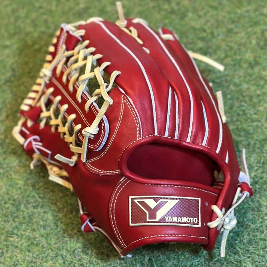 YGSプロライン　硬式ファーストミット　39F ボルドー×紐クリーム YAMAMOTO Pro Essential 硬式外野用 CG98 ボルドー×紐クリーム×ス