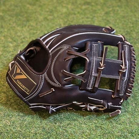 YAMAMOTO Pro Essential　硬式内野用　EA3  ダークブラウン×紐ブラウン×ステッチホワイト　Hウェブ