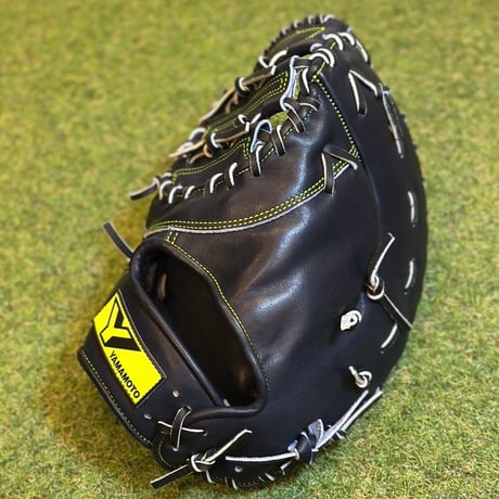 YAMAMOTO Pro Essential　ファーストミット　32F  Yブラック×紐ブラック×ステッチネオンイエロー  左投げ