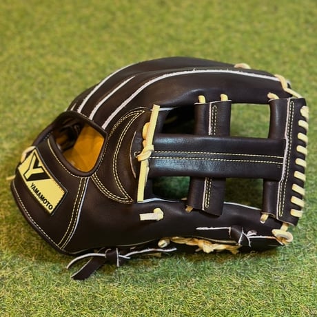 YAMAMOTO Pro Essential　硬式内野用　MK1  ダークブラウン×紐クリーム×ステッチクリーム　クロスウェブ
