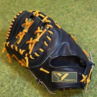 YAMAMOTO Pro Essential　ファーストミット　32F  Yブラック×紐タン×ステッチグリーン  左投げ
