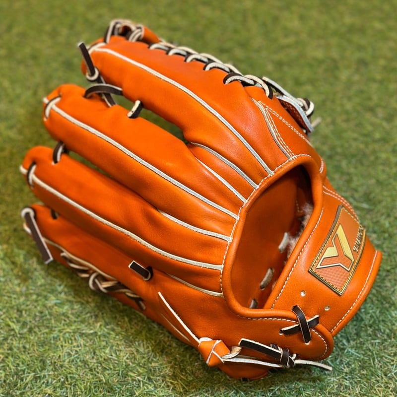 YAMAMOTO Pro Essential 硬式外野用 CG98 ブラウンオレンジ×紐ブラ