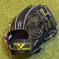 YAMAMOTO Pro Essential　硬式内野用　EA3  Yブラック×紐ブラック×ステッチネオンイエロー×ラベルブラック×ネオンイエロー　Hウェブ