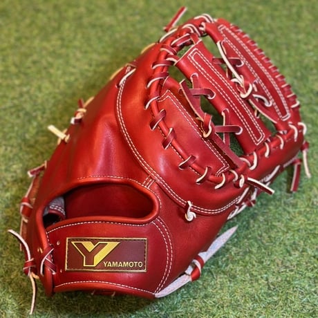 YAMAMOTO Pro Essential　ファーストミット　32F  ボルドー×紐ボルドー×ステッチホワイト