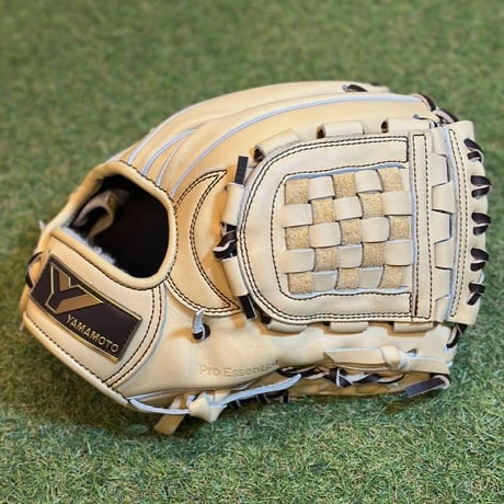 YAMAMOTO Pro Essential　硬式内野用　EA3  クリーム×紐ブラウン×ステッチブラウン　バスケットウェブ