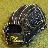 YAMAMOTO Pro Essential　硬式内野用　EA3  Yブラック×紐ブラック×ステッチネオンイエロー×ラベルブラック×ネオンイエロー　バスケットウェブ