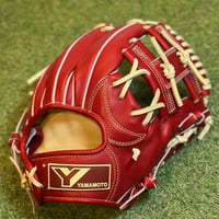 YAMAMOTO Pro Essential　硬式内野用　EA3  ボルドー×紐クリーム×ステッチクリーム　Hウェブ