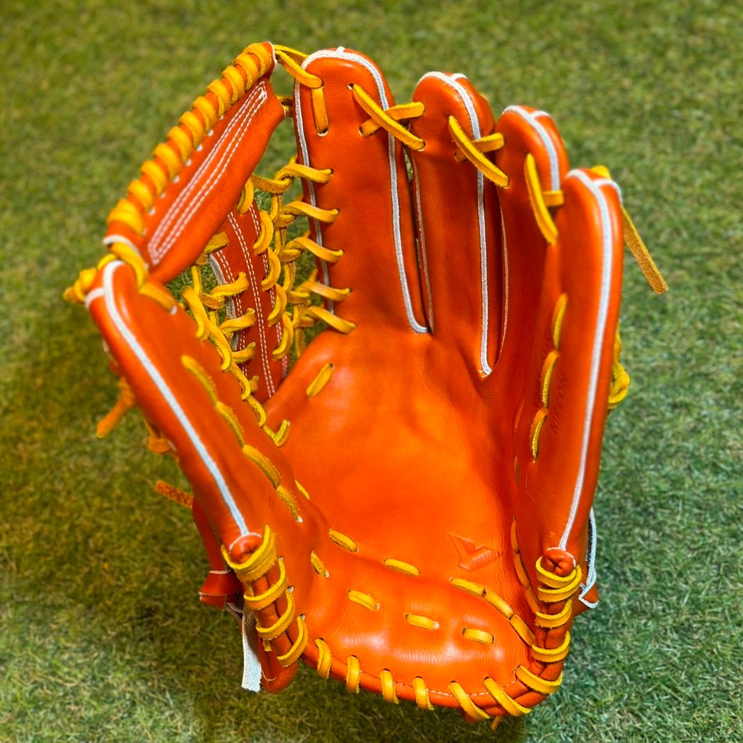 YAMAMOTO Pro Essential 硬式外野用 CG98 ブラウンオレンジ×紐タン