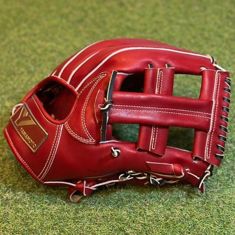 YAMAMOTO Pro Essential　硬式内野用　MK1  ボルドー×紐ブラウン×ステッチホワイト　クロスウェブ
