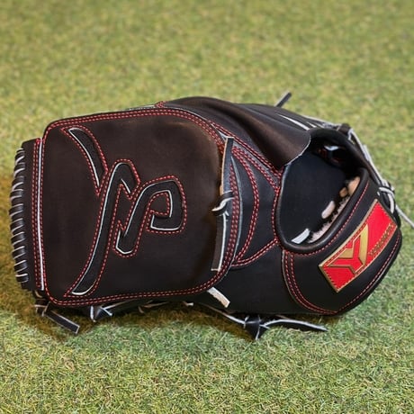 YAMAMOTO Pro Essential　硬式投手用　HP21  ブラック×紐ブラック×ステッチレッド　Yフラットウェブ  左投げ