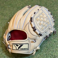 YAMAMOTO Pro Essential　硬式内野用　EA3  クリーム×紐ブラウン×ヒラ裏ボルドー×ステッチブラウン　バスケットウェブ