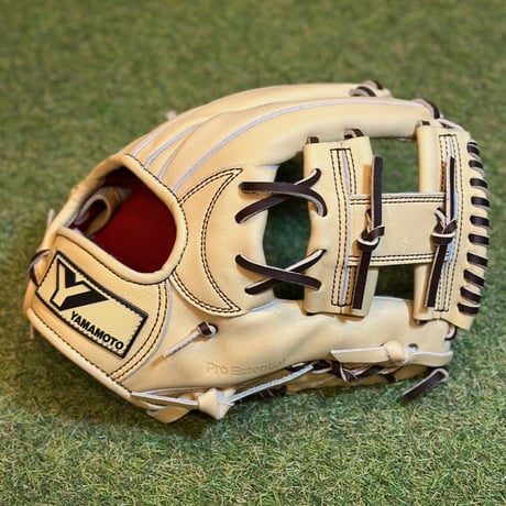 YAMAMOTO Pro Essential　硬式内野用　EA3  クリーム×紐ブラウン×ヒラ裏ボルドー×ステッチブラウン　Hウェブ