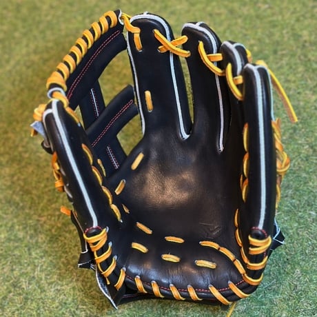 YAMAMOTO Pro Essential　硬式内野用　MK1  ブラック×紐タン×ステッチレッド　クロスウェブ