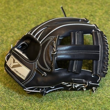 YAMAMOTO Pro Essential　硬式内野用　EA3  Yブラック×紐ブラック×ステッチホワイト　クロスウェブ