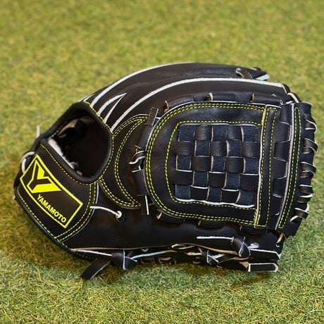 YAMAMOTO Pro Essential　硬式内野用　EA3  Yブラック×紐ブラック×ステッチネオンイエロー×ラベルブラック×ネオンイエロー　バスケットウェブ