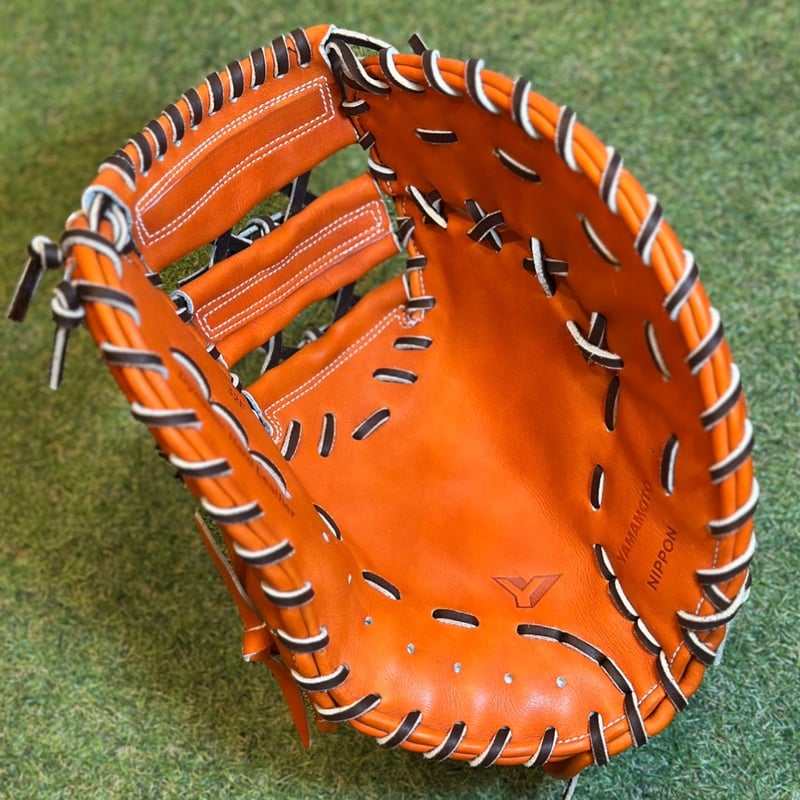 YAMAMOTO Pro Essential ファーストミット 32F ブラウンオレンジ×紐