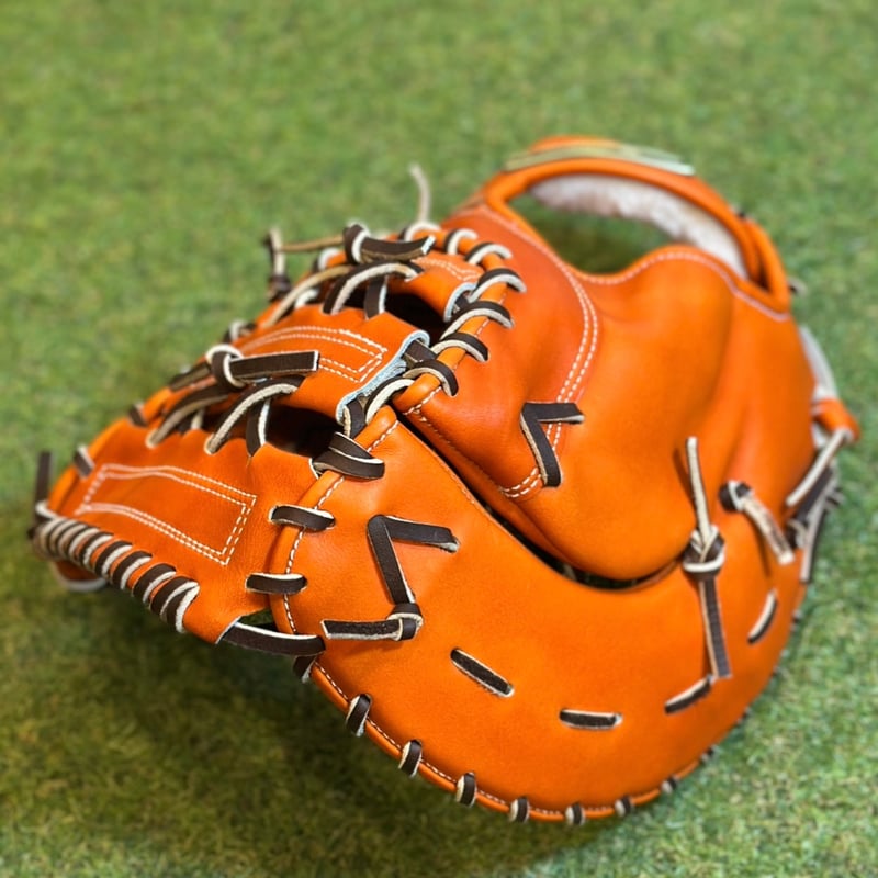 YAMAMOTO Pro Essential ファーストミット 32F ブラウンオレンジ×紐