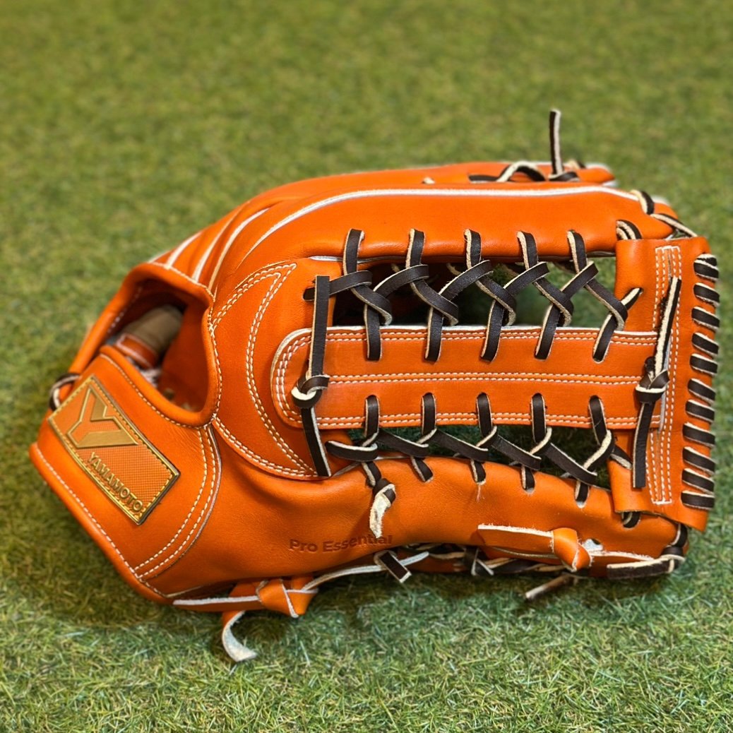 YAMAMOTO Pro Essential 硬式外野用 CG98 ブラウンオレンジ×紐ブラ