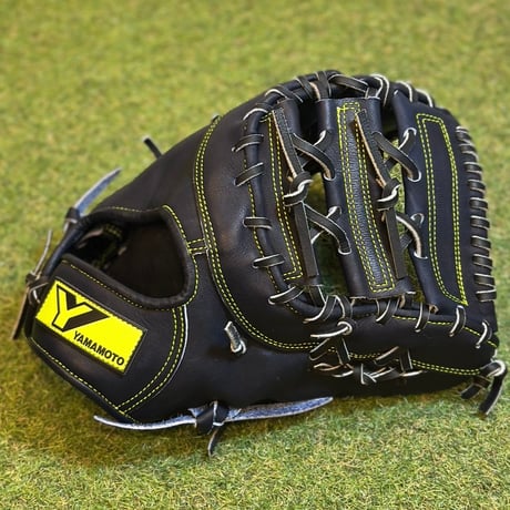 YAMAMOTO Pro Essential　ファーストミット　42ZF  Yブラック×紐ブラック×ステッチネオンイエロー