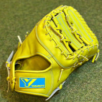 YAMAMOTO Pro Essential　ファーストミット　42ZF  ネオンイエロー×紐ネオンイエロー×ステッチサックス