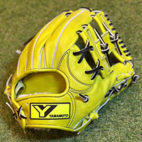 YAMAMOTO Pro Essential　硬式内野用　EA3  ネオンイエロー×紐ブラック×ステッチブラック　Hウェブ
