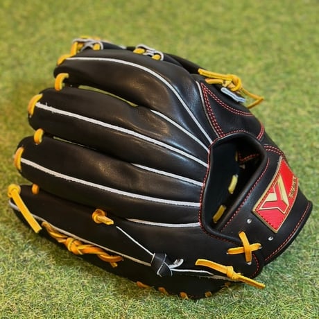 YAMAMOTO Pro Essential　硬式内野用　MK1  ブラック×紐タン×ステッチレッド　クロスウェブ