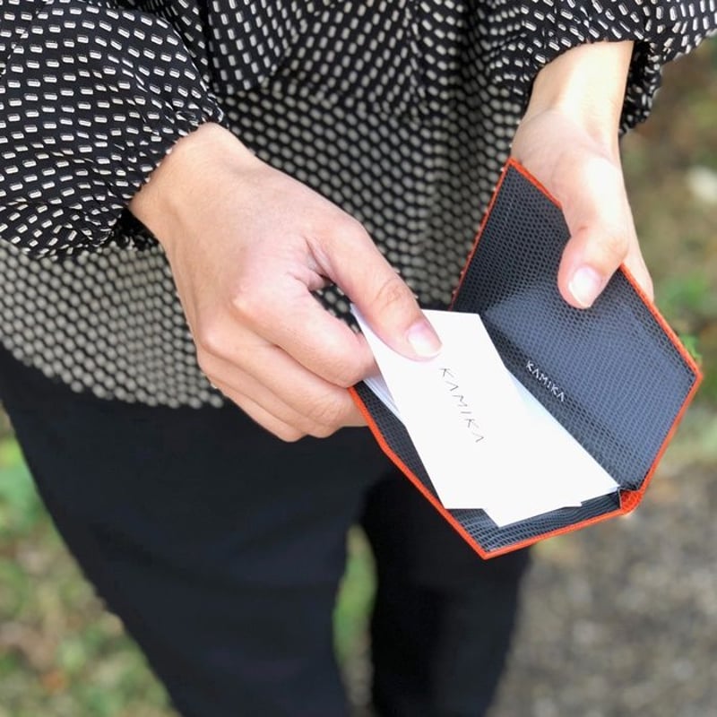 KAMIKA(カミカ) 名刺入れ slim card case（orange-grey） |