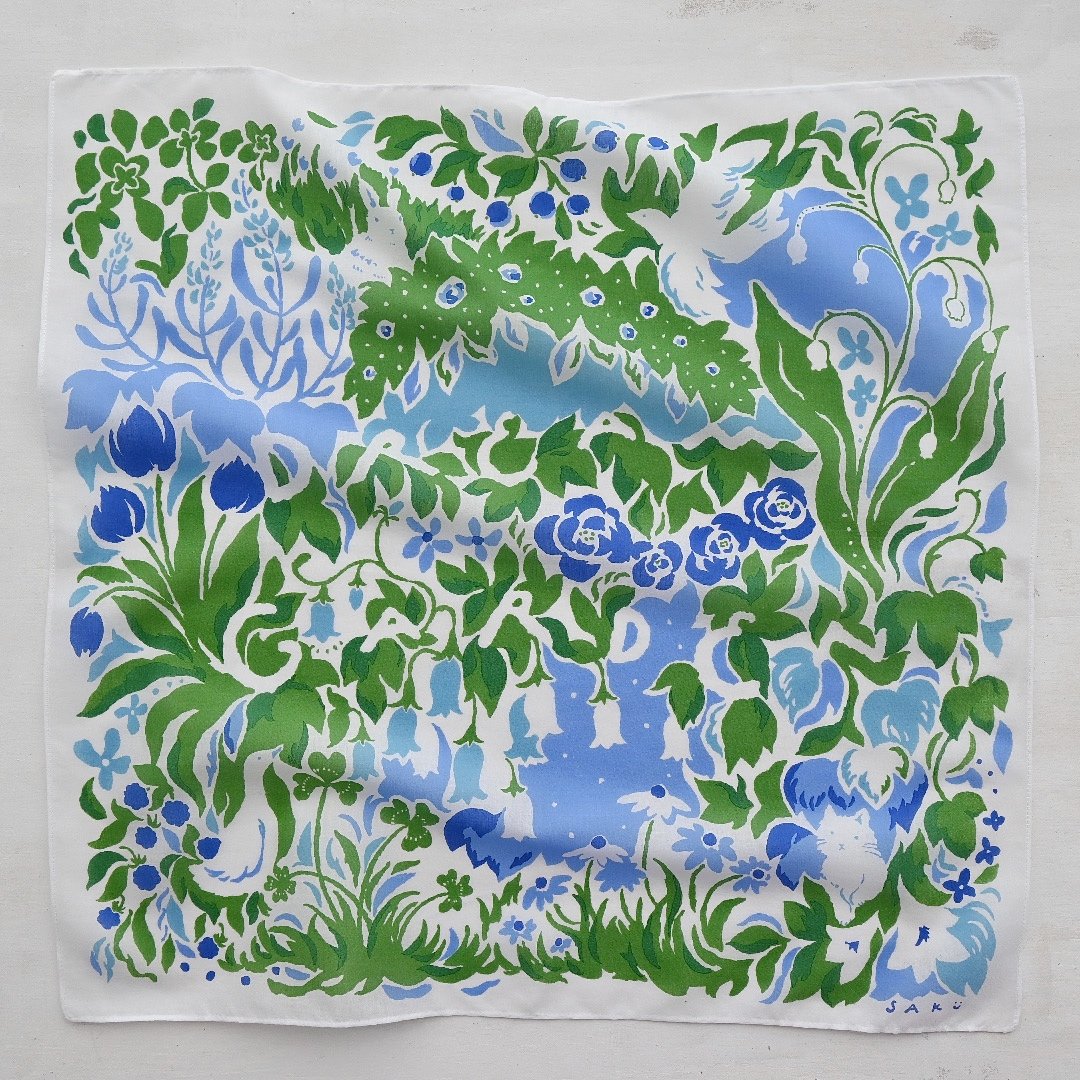 Handkerchief】 'Dream garden' (Blue) | MANAMI S