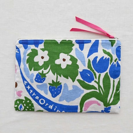 【 Flat Pouch L】  'Ordinary day' / Blue