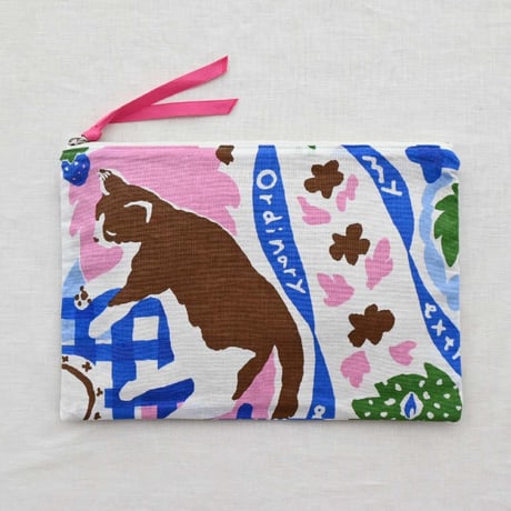 【 Flat Pouch L】  'Ordinary day' / Blue