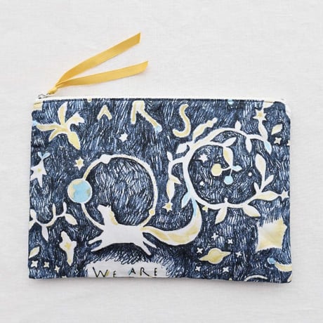 【 Flat Pouch L】  'The stars' / Navy