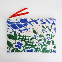 【 Flat Pouch L】  ' Patchwork' / Blue
