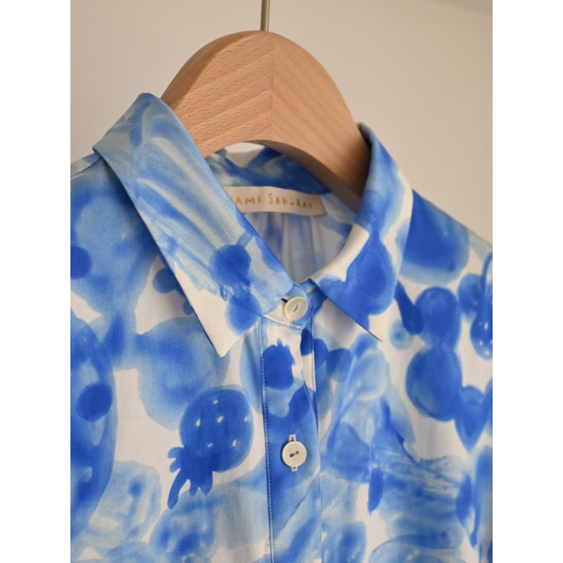 Puff sleeve dress】 'Jam' (Blue) | MANAMI SAKURAI Puff sleeve dress】 'Jam' (Blue) | MANAMI SAKURAI