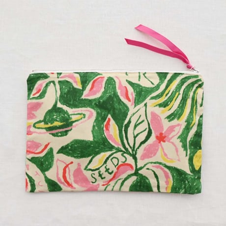 【 Flat Pouch L】 'The universe' / Green